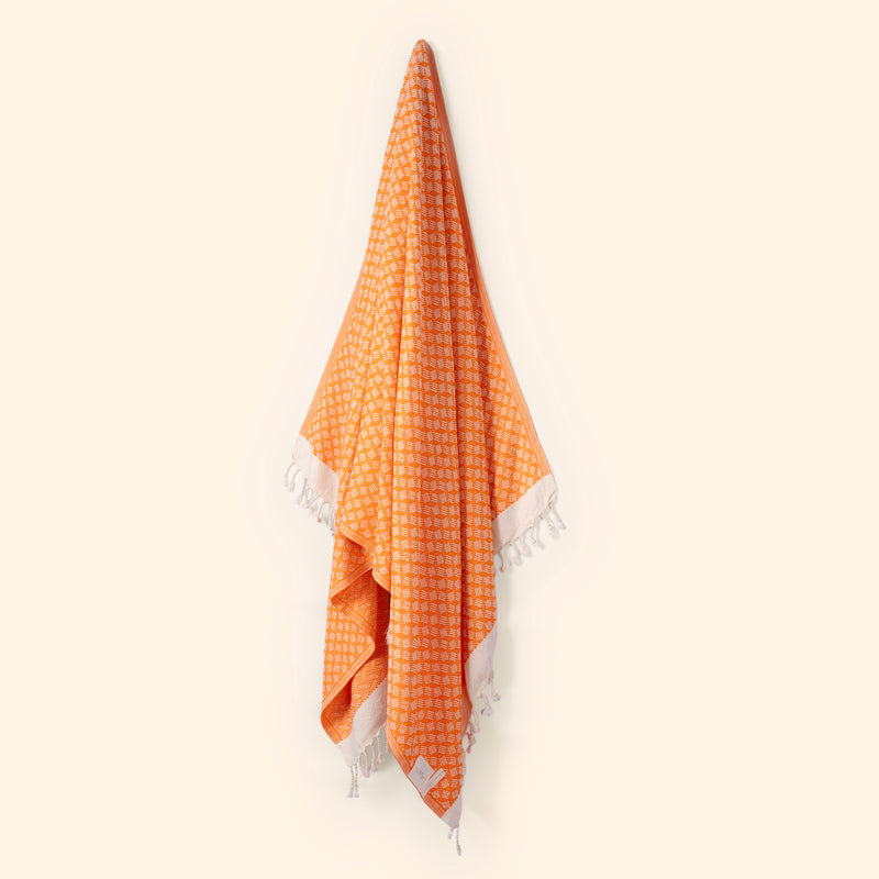 Modern Love Pure Cotton Bath Towel In Sicilian Orange