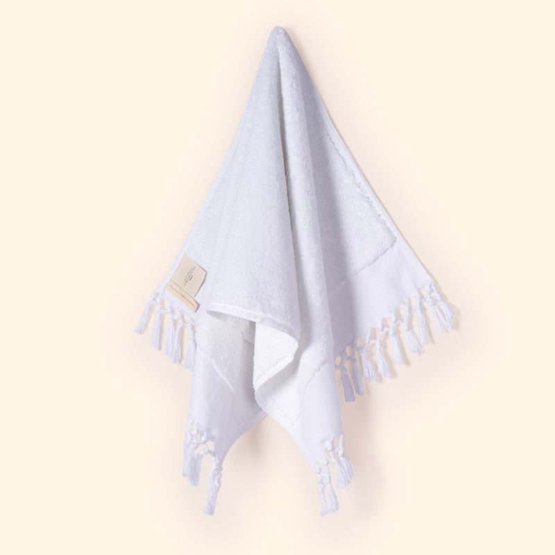 Plush & Bare Pure Cotton Hand Towel In White