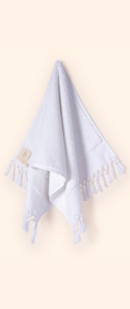 Plush & Bare Pure Cotton Hand Towel In White