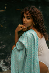 Modern Love Pure Cotton Bath Towel In Powder Blue