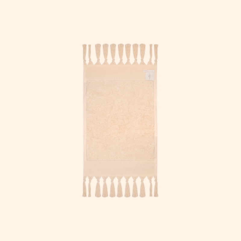 Plush & Bare Pure Cotton Mini Hand Towel In Cream