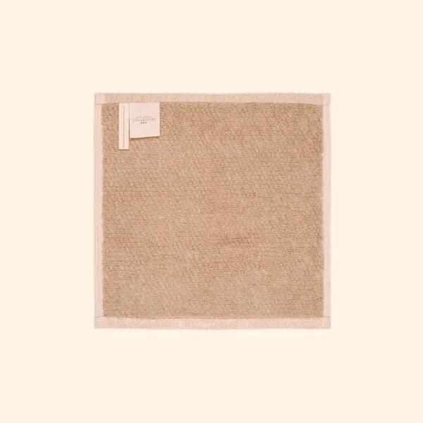 Pure Linen Face Cloth In Beige