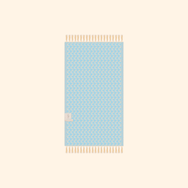 Silent Ripple Pure Cotton Hand Towel In Powder Blue