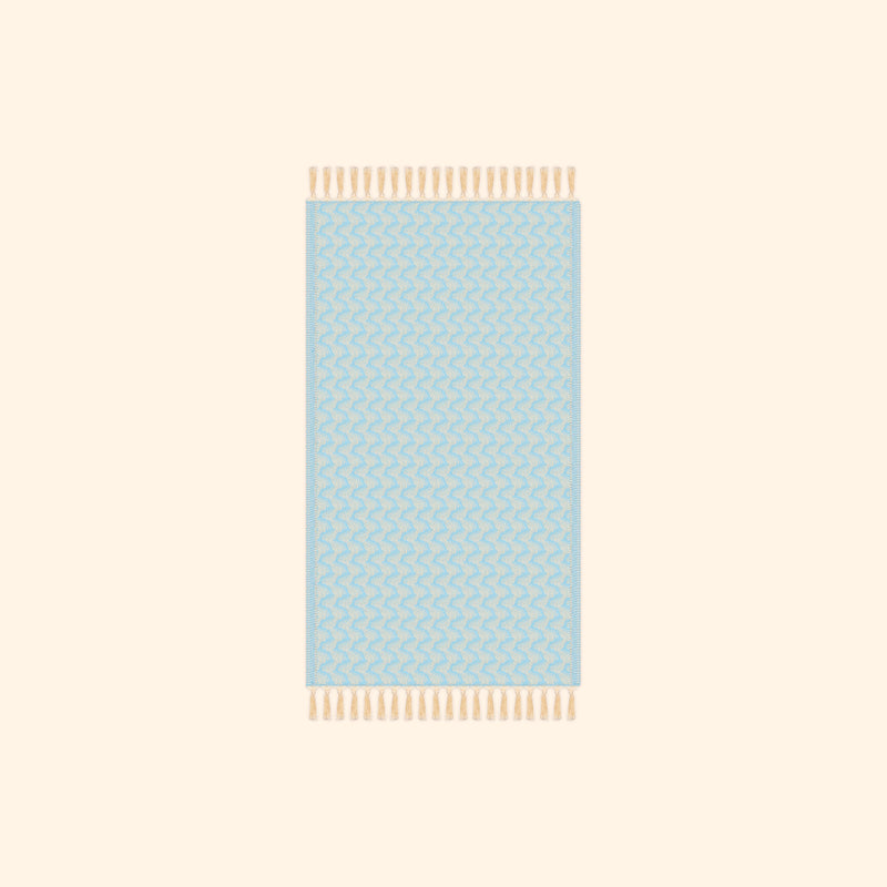 Silent Ripple Pure Cotton Hand Towel In Powder Blue