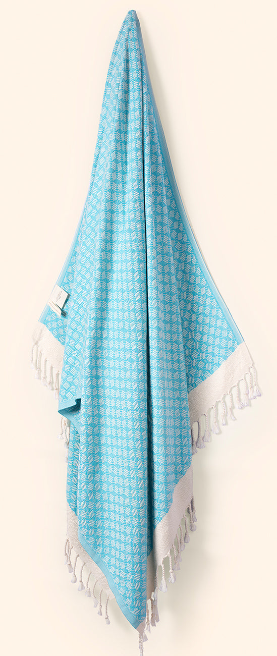 Modern Love Pure Cotton Bath Towel In Powder Blue