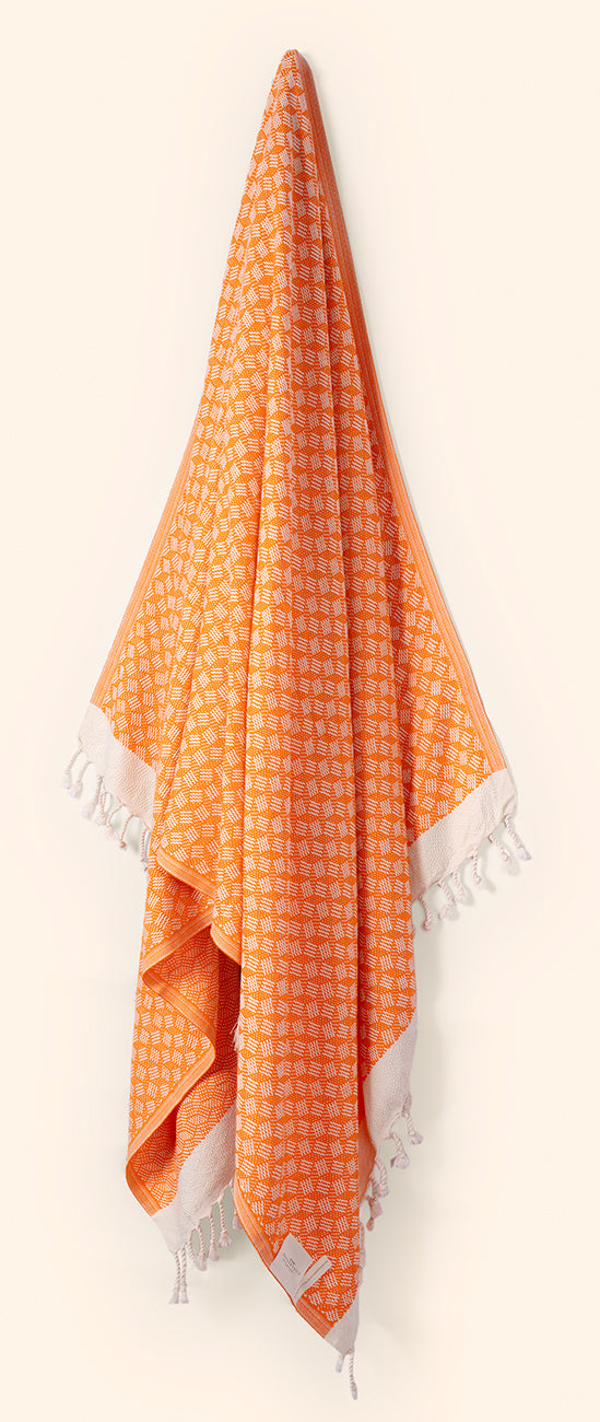 Modern Love Pure Cotton Bath Towel In Sicilian Orange