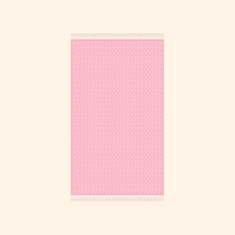 Silent Ripple Pure Cotton Bath & Beach Towel In Baby Pink