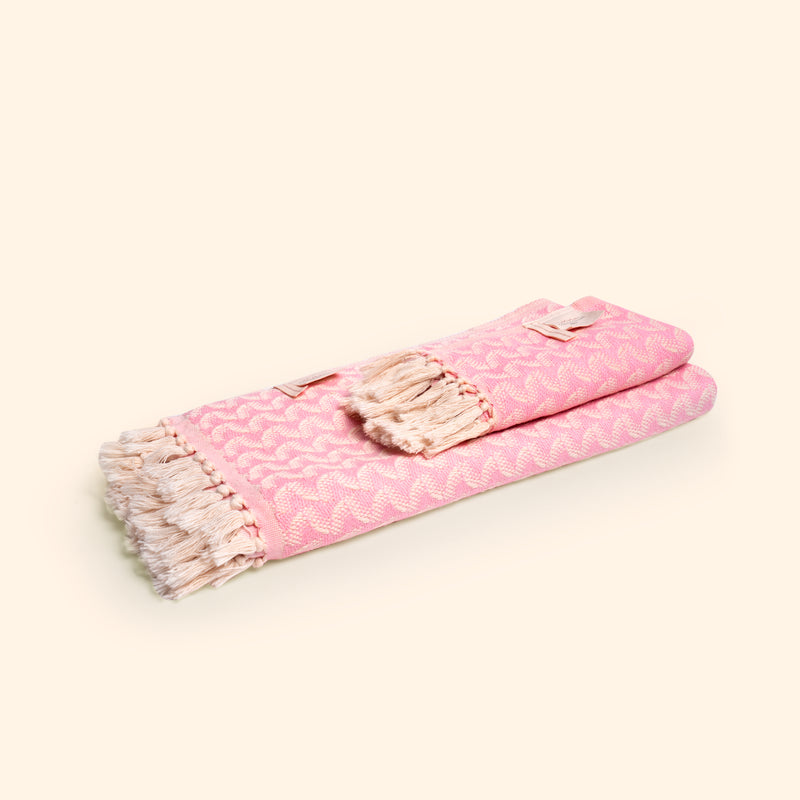 Silent Ripple Pure Cotton Bath & Beach Towel In Baby Pink